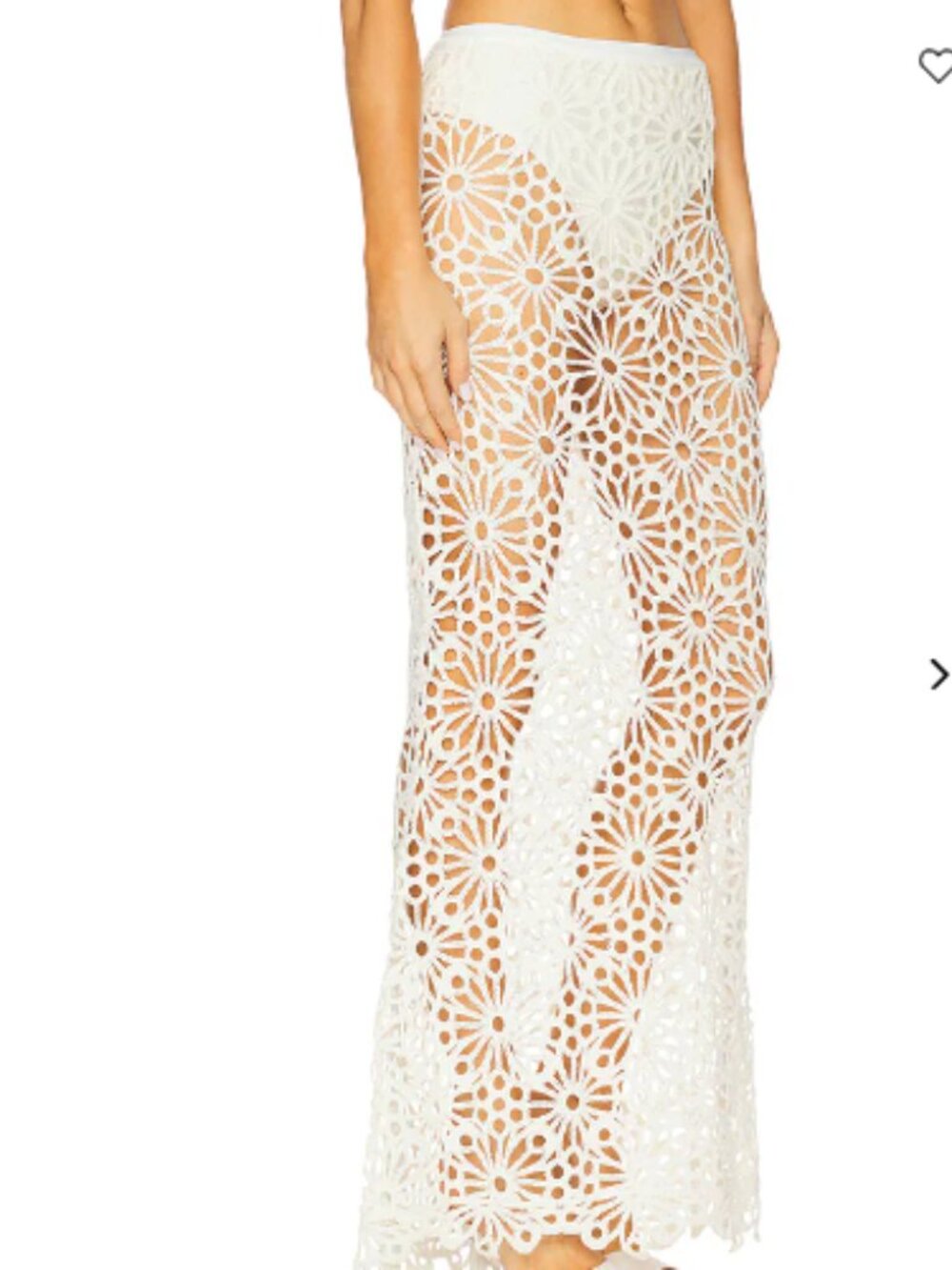 Norma Kamali Obie Long Crochet Skirt Swimwear Cover-up